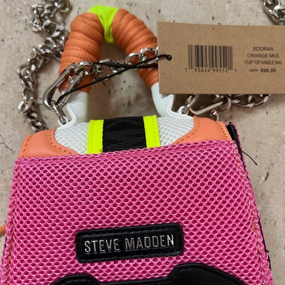 Steve Madden Bdoraa Orange Mul Flap Too Handle Bag - Picture 6 of 7